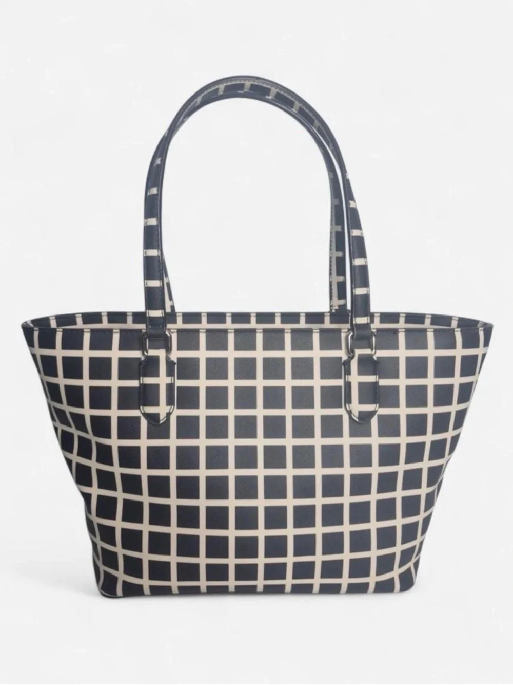 Kate Spade Black & White Checkered Tote with Matching Wallet